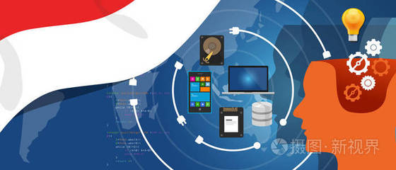 印度尼西亚这信息技术的数字基础设施连接业务数据通过使用计算机软件电子创新的互联网网络